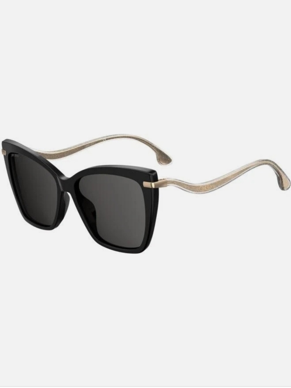 NEW AUTH JIMMY CHOO SELBY/G/S 807/M9 Black Gold Grey Polarized Sunglasses